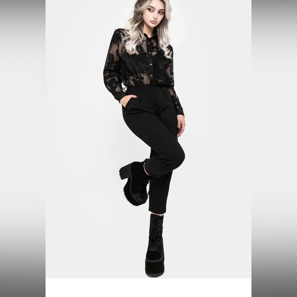 Disturbia Black High-Waist Trousers